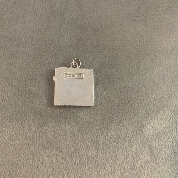 Upcycled Black and Silver Square Pendant - Picture 2 of 5